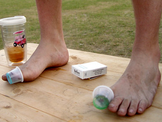 For some reason there are jello shots on my disgusting feet.