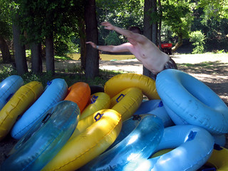 Nick diving into some tubes