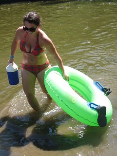 Kari getting out of the water