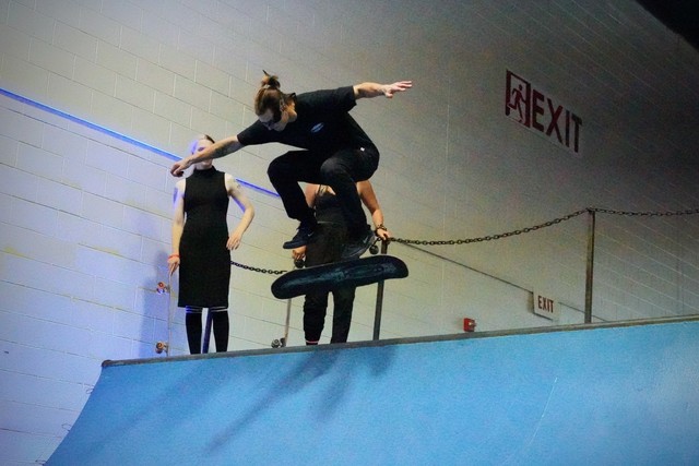 Blind and going for big flip tricks