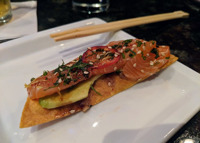 These Salmon tostadas were amazing