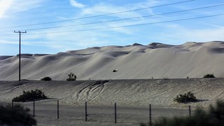 We saw a dune buggy whipping down the big ol sand dunes