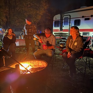 Talkin shit around the fire