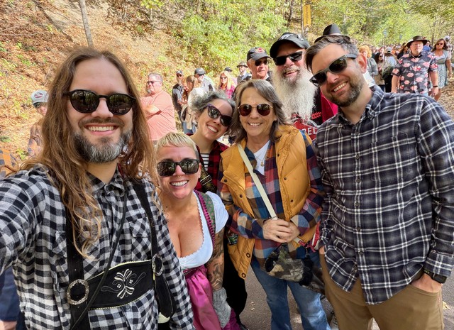 In line for the fest with a couple first timers