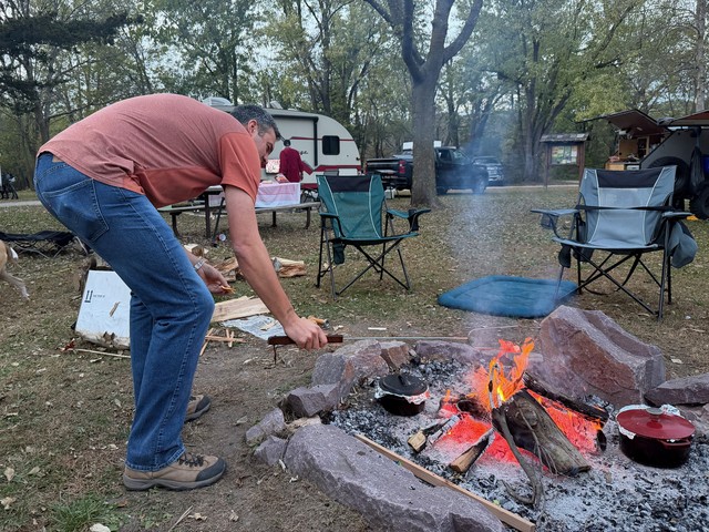 Toasting up some meats and cheeses