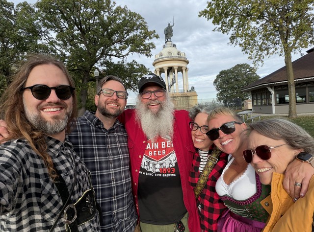 Some happy festers goin to check out Herman the German