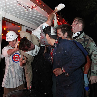 Germ, breakdancing on the keg...