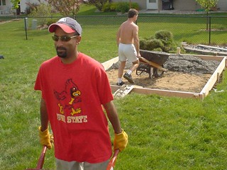 House - Nehru and Dad hauling cement