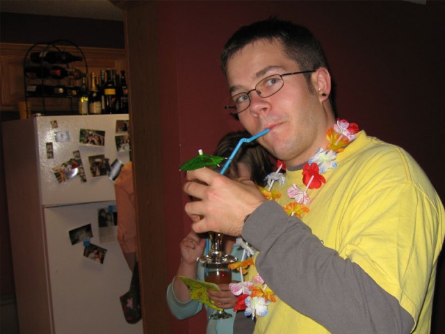 Zach, rockin a cocktail umbrella