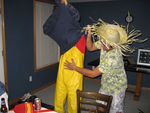 Not sure why, but Ru's outfit made Nathan want to rub his tummy.