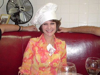 Rhonda Brooks in a chef hat