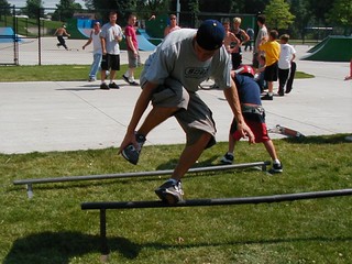 Bryndon with a backslide at the Cedar Rapids skatepark
