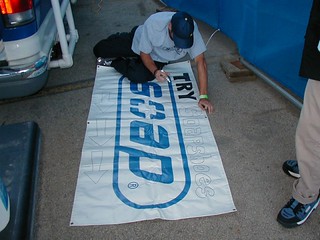 Bryndon making a sign