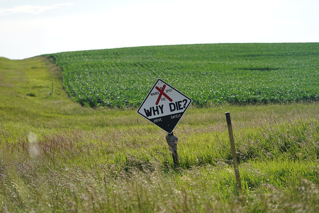 South Dakota has these intense signs all over the place where people have died in vehicular accidents.