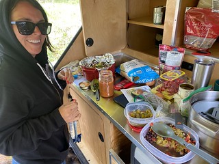 Camper - Makin up some dutch oven nachos for dinner