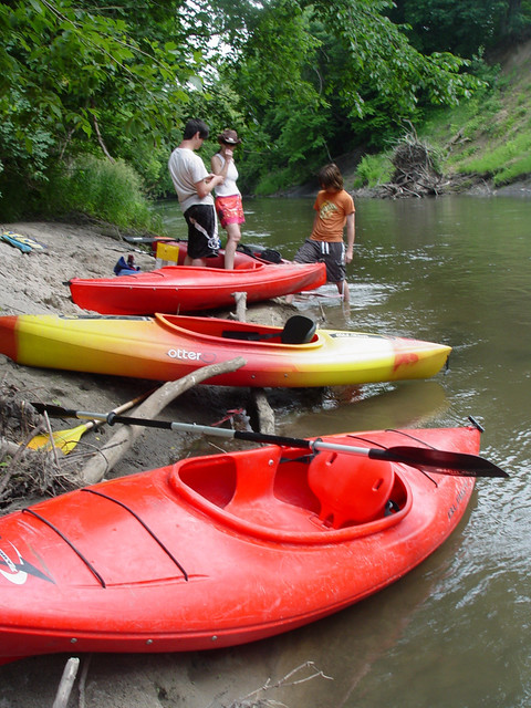 Beached kayaks