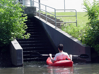 Kayaking - I dared him to kayak down it... he wussed out