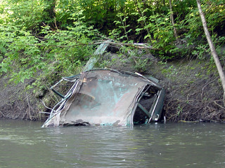 Kayaking - Cars in the South Skunk River