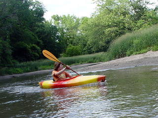 Kayaking - Ethan is not a fan of getting his photo taken