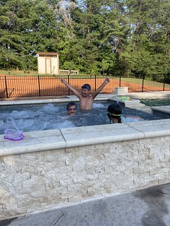 David Emmitt - Playin in the hot tub while waiting to be able to jump into the new pool