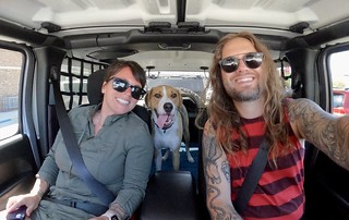 Scooped Kari up from work. Headin south