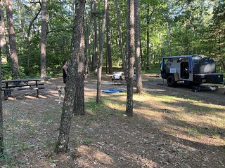Camper - Set up at a primitive camp spot in the Mark Twain National Forest. Literally the only people in t...