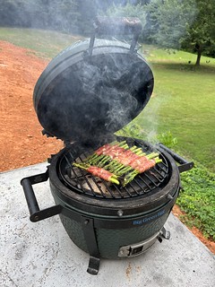 Cooking - Grillin up some of prosciutto asparagus