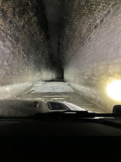 Tunnel - The berms and ground in this train tunnel were wild
