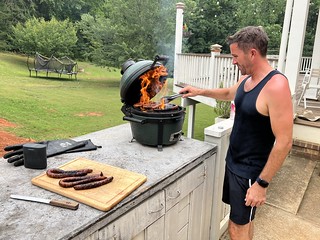 Cooking - Grillin up some Conecuh sausages. So good.
