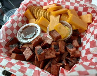 Smoked bologna. Cheese. Ritz Crackers.