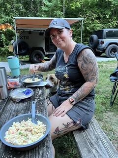 Noods, camping, food