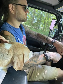 Sometimes Durby gets very needy/lovey on long car rides