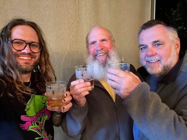 Havin a little bit of Mathew's whiskey