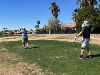 Jerry tees off