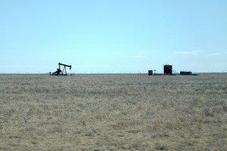 This was hard to capture at 80mph... but I liked the juxtaposition of the oil well with the wind ...