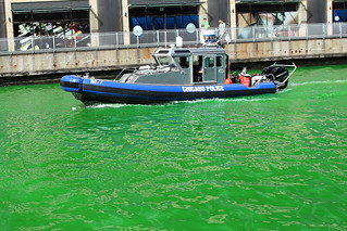 Chicago Police on the green river