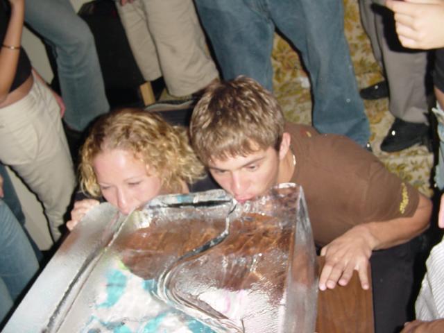 Oliver and a chick takin Ice shots