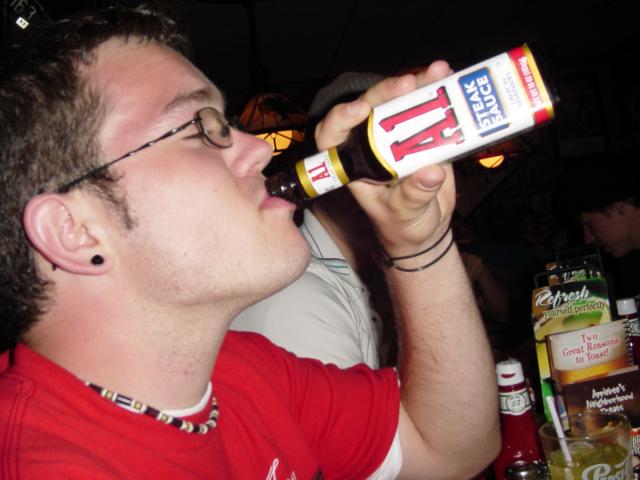 Zach drinking A1
