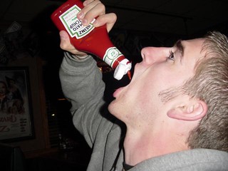 Saint Louis - Jordan drinking Ketchup