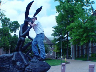 Art - Jordan and the rabbit at Wash U