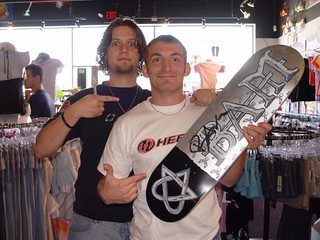 Saint Louis - Me signing my deck for Aaron....