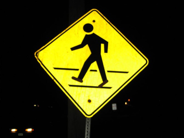 Soap Shoes on a crossing sign in Mt Vernon