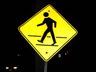 Soap Shoes - Soap Shoes on a crossing sign in Mt Vernon