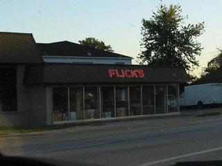 The famous FLICK'S sign on River Drive