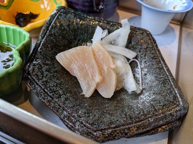 I thought this was some very tasty fish. It turned out to be Chicken sashimi. I was v surprised.