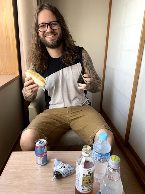 Tamago Sando + Onigiri + Sugar free redbull. Thank you, Japanese 7-Eleven