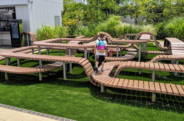 Waiting to go into Team Lab Planet