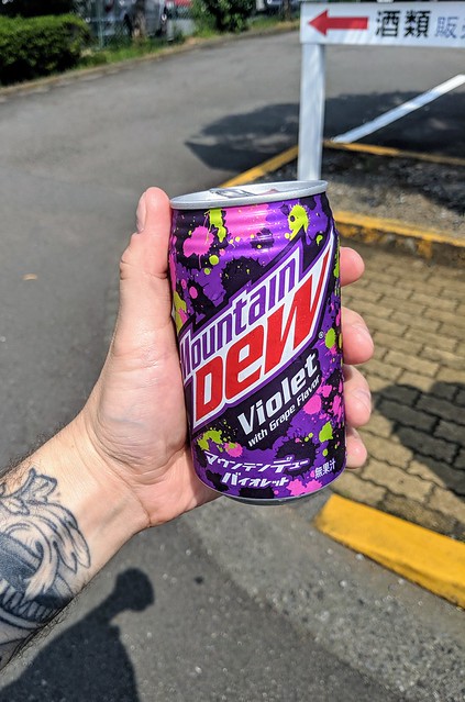 Found a dewsk! Grape Mountain Dew!