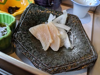 I thought this was some very tasty fish. It turned out to be Chicken sashimi. I was v surprised.