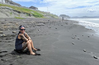 Chillin on the beach. Watching the surfers